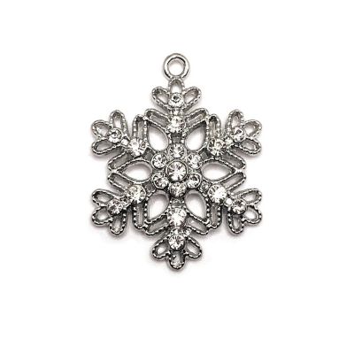 4 Pieces Sparkly Snowflake Pendants Image 1
