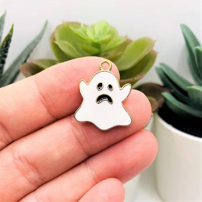 4 Pieces White Halloween Ghost Charms Image 1