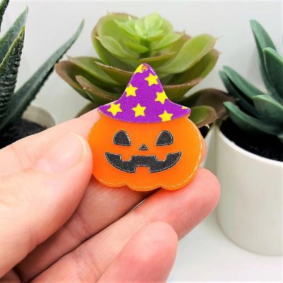 4 Pieces Witch Pumpkin Pendant Image 1