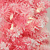 4' Pre-Lit Flocked Pink Pine Slim Artificial Christmas Tree - Clear Lights Image 1