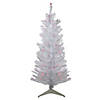 4' Pre-lit White Iridescent Pine Artificial Christmas Tree - Pink Lights Image 1