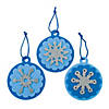 4" Round Snowflake Christmas Ornament Foam Craft Kit - Makes 12 Image 1