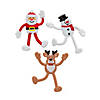 4" Santa Claus, Snowman & Reindeer Multicolor Vinyl Bendables - 24 Pc. Image 1