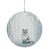 4" Silvery Blue Arctic Fox Porcelain Disc Christmas Ornament Image 1