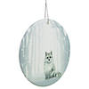 4" Silvery Blue Arctic Fox Porcelain Disc Christmas Ornament Image 4