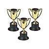 4" Small Goldtone Cup-Style Trophies on Round Black Base - 24 Pc. Image 1