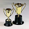 4" Small Goldtone Cup-Style Trophies on Round Black Base - 24 Pc. Image 2