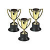 4" Small Goldtone Cup-Style Trophies on Round Black Base - 24 Pc. Image 3