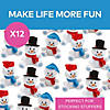 4" Snowflake Stuffed Happy Snowmen with Hats & Scarves- 12 Pc. Image 3