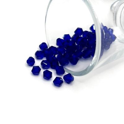 4 Strands 6x6mm Blue Bicone Beads Image 1