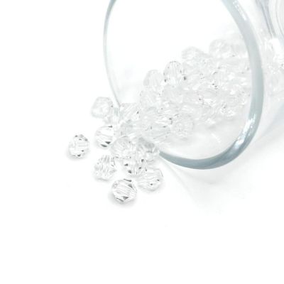 4 Strands 6x6mm Clear Bicone Beads Image 1