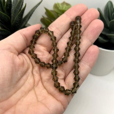 4 Strands 6x6mm Gray Brown Bicone Beads Image 2