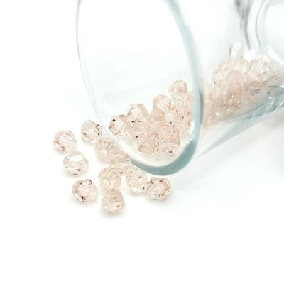 4 Strands 6x6mm Pink Bicone Beads Image 1