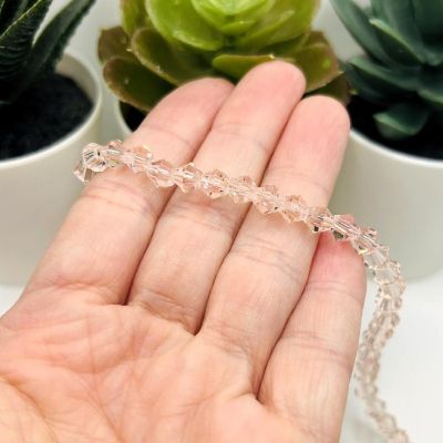 4 Strands 6x6mm Pink Bicone Beads Image 1