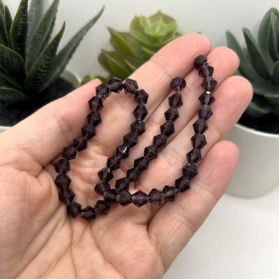 4 Strands 6x6mm Purple Bicone Beads Image 2