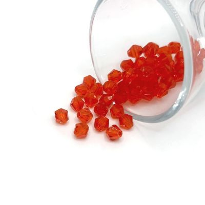 4 Strands 6x6mm Red Bicone Beads Image 1
