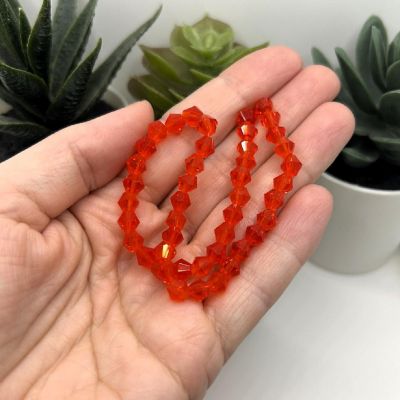 4 Strands 6x6mm Red Bicone Beads Image 2