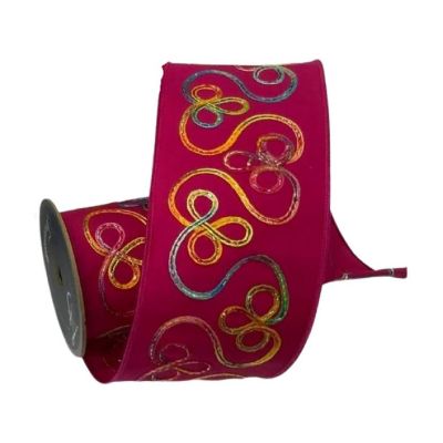 4" Whimsy Ribbon: Fuchsia (10 Yards) Image 1