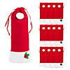 4" x 10" Medium Santa Hat Fleece Drawstring Treat Bags - 12 Pc. Image 1