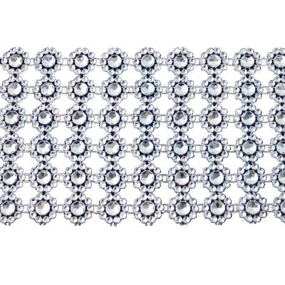 4" x 10 yards 30FT Blue Flower Mesh Wrap Image 1