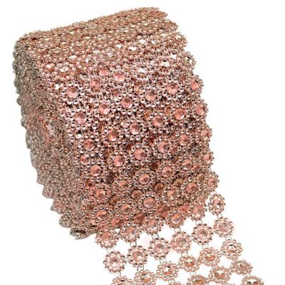 4" x 10 yards 30FT Blush Flower Mesh Wrap Image 2