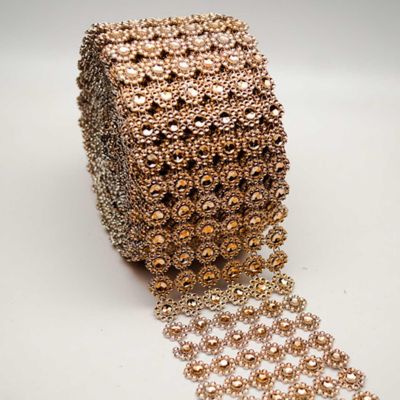 4" x 10 yards 30FT Champagne Flower Mesh Wrap Image 1