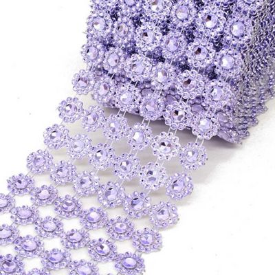 4" x 10 yards 30FT Lavender Flower Mesh Wrap Image 1