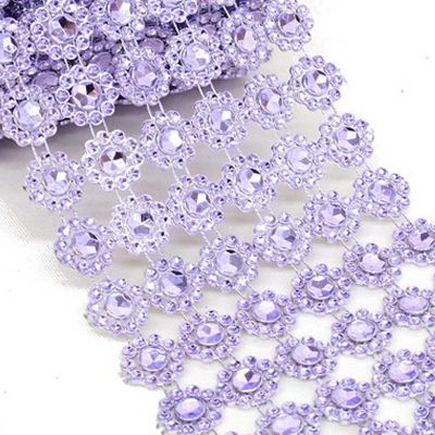 4" x 10 yards 30FT Lavender Flower Mesh Wrap Image 1