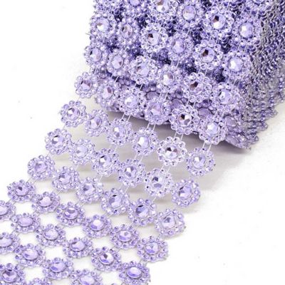 4" x 10 yards 30FT Lavender Flower Mesh Wrap Image 2