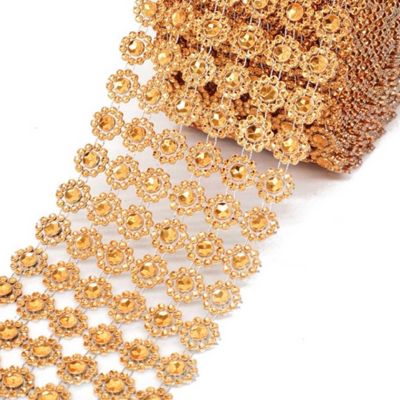 4" x 10 yards 30FT Orange Flower Mesh Wrap Image 1