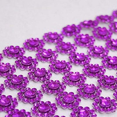 4" x 10 yards 30FT Purple Flower Mesh Wrap Image 1