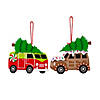 4&quot; x 3 1/2&quot; - 3 3/4&quot; Christmas Vehicles with Tree Ornament Foam Craft Kit - Makes 12 Image 1