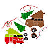 4&quot; x 3 1/2&quot; - 3 3/4&quot; Christmas Vehicles with Tree Ornament Foam Craft Kit - Makes 12 Image 1