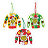 4" x 3 1/2" Dr. Seuss&#8482; The Grinch Ugly Sweater Christmas Ornament Craft Kit - Makes 12 Image 1