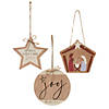 4" x 4 1/2" Simple Nativity Wood Christmas Ornaments - 12 Pc. Image 1