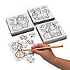 4&quot; x 4&quot; Bulk 50 Pc. Color Your Own Fall Dogs Jigsaw Puzzles Image 1