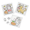 4&quot; x 4&quot; Bulk 50 Pc. Color Your Own Fall Dogs Jigsaw Puzzles Image 2