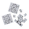 4" x 4" Bulk 50 Pc. Color Your Own Mini Cardboard Winter Jigsaw Puzzles Image 1