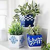 4" x 4" DIY White Ceramic Square Flower Pot Painting Crafts - 12 Pc. Image 1