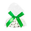 4" x 5 1/2" Bulk Small Clear Cellophane Bags with Green Bow Kit for 50 Image 1
