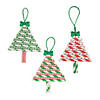 4" x 5" Paper Straw Christmas Tree Ornament Craft Kit - Makes 12 Image 1