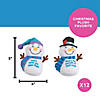 4" x 5" Religious White Stuffed Snowmen with Hat & Scarf - 12 Pc. Image 2