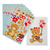 4" x 6" Make-a-Bear Valentine Bear Sticker Activity Sheets - 12 Pc. Image 1