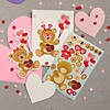 4" x 6" Make-a-Bear Valentine Bear Sticker Activity Sheets - 12 Pc. Image 1