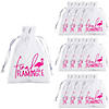 4" x 6" Small Final Flamingle Bachelorette Canvas Drawstring Favor Bags - 12 Pc. Image 1