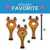 4" x 9" Christmas Reindeer Nose Catch Wood Paddleball Games - 12 Pc. Image 1