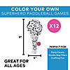 4" x 9" Color Your Own Comic Book Superhero Sayings Wood Paddleball Games - 12 Pc. Image 2