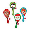 4" x 9" Holiday Character Multicolor Wood Paddleball Games - 12 Pc. Image 1