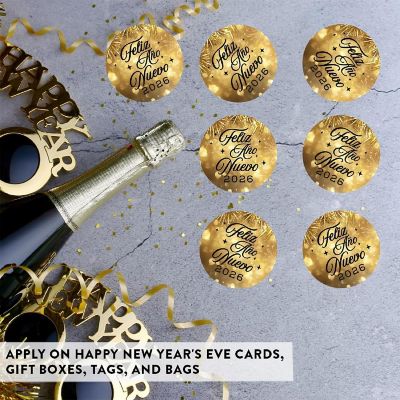 40 2" Gold Fireworks Sparkles Ano Label Image 1