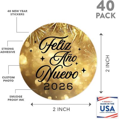 40 2" Gold Fireworks Sparkles Ano Label Image 3